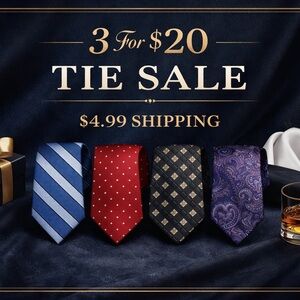 3 Ties for $20 Bundle Deal | Add More for $5 Each Silk Vintage $4.99 Shipping